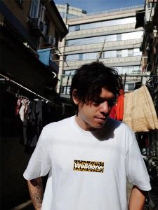 We11done Mỹ Hợp Thời Trang Thương Hiệu Welldone Da Báo Áo Thun Cotton Tay Ngắn Dành Cho Thanh Thiếu Niên Kháng Khuẩn Cổ Tròn Mặc Mùa Hè