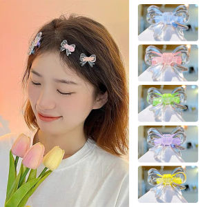 คลิปผมเกาหลีคริสตัลใสโบว์คลิปผมน่ารักลูกอมสีมินิคลิป กิ๊ฟติดผมหรูๆ MIMOON