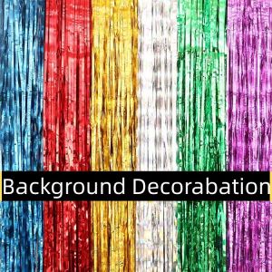 2M*1M Background Glitter Curtains For Birthday Party Wall Cloth Aesthetic Backdrop Elegant Design Sale 2023 Home Decor Metallic Foil Curtain Fringe Shimmer Photoshoot Christening Graduation Valentines Wedding Background Christmas Decoration