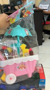 mainan anak ice cream gerobak dorongan es krim lolipop kue grobak