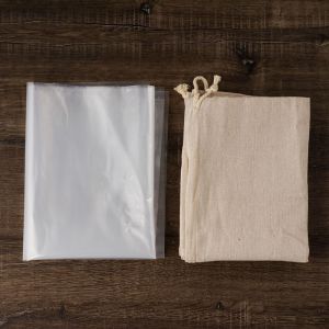 Thickened Cotton Linen Storage Bag for Dried Orange Peels Drawstring Closure Food Preservation Pouch Traditional Chinese Snack