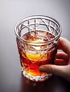 Whiskey Glass Liquor Glass Cup brandy Transparent Checkered Whiskey Glass Creative Beer Glass Soda Drink