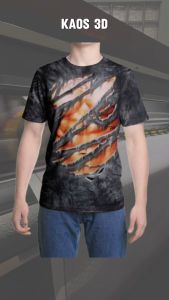 Kaos 3D 3 Dimensi Sixpack Robek 2 Premium Bangkok Thailand