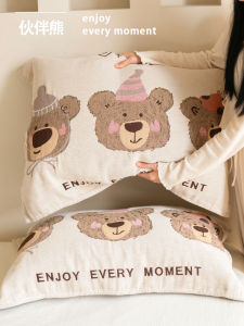 ผ้าห่มหมอนผ้าฝ้ายแท้ Pure Cotton ผ้าปูที่นอนผ้าฝ้ายแท้สำหรับใช้ในบ้าน ผ้าฝ้ายเนื้อนุ่มสำหรับผู้หญิง ผ้าปูที่นอนแบบผ้าฝ้ายระบายอากาศได้ดี ดูดซับเหงื่อ ป้องกันน้ำมันศีรษะ ป้องกันการลื่นไหล