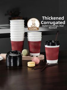 TEMEIJU | Insulated Thickened Food-grade Disposable Coffee Cup with Lid