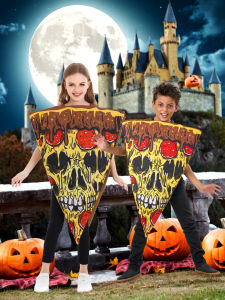ฮาโลวีนคอสเพลย์เครื่องแต่งกายเด็ก Uv เรืองแสงพิซซ่า Stage Effect Charm Blooming เทศกาลชุดปาร์ตี้