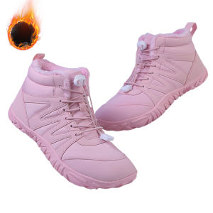 สตรีบุรุษรองเท้าบู๊ตหิมะฤดูหนาวรองเท้าข้อเท้า Booties Anti-SLIP กันน้ําขนสัตว์เรียงรายรองเท้าผ้าใบกลางแจ้ง