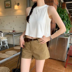 Áo Ba Lỗ Thể Thao Nữ Mùa Hè 2026 Kiểu Dáng Độc Đáo Rộng Rãi Phong Cách Y2K Crop Top Hot Girl Hàn Quốc Không Tay Màu Trơn Cổ Tròn