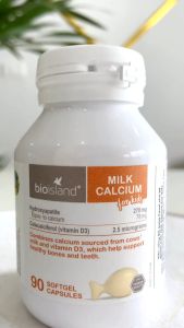 Viên uống canxi sữa Bioisland Milk Calcium For Kids 90 viên hỗ trợ cho sự phát triển của xương và răng của bé
