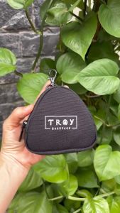 Ví móc khóa ví mini đựng tiền lẻ TROY REC đựng tiền thẻ phụ kiện hộp tai nghe size 11 x 10 x 3cm chất vải bố pvc chống thấm