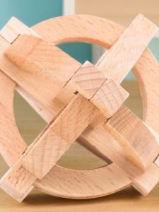 School Science Exhibition Hall Student Creativity Small Gift Reasoning Uncovering Six-Way Keyhole Mingqiu Celestial Instrument Burr Puzzle