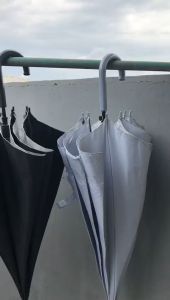 Payung polos grosir sablon promosi ukuran standar anti UV anti panas matahari gagang bengkok / GRC - 75008