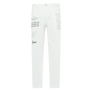 Mens Comfortable Cotton Denim Jeans Slim Fit Casual mid Waist Long Trousers Spring Autumn White Fashion Urban Style