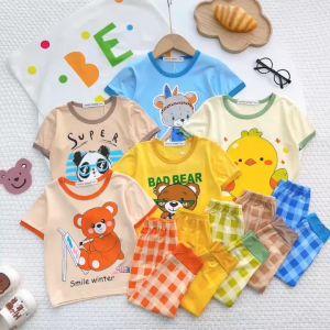 Bộ Tay Ngắn Quần Dài Cho bé trai 9-30kg 💖Bộ Đồ ngủ trẻ em chất thun lạnh cao cấp mềm mát mịn - KungXiuShop