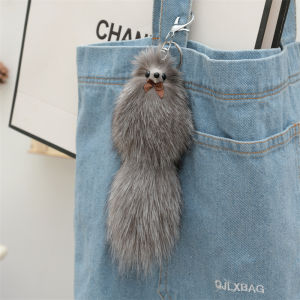 Móc Khóa Xe Hơi Hình Sói Nhỏ Bằng Lông Thỏ Dễ Thương Phụ Kiện Túi Xách Cho Nữ Đồ Trang Trí Treo Sách Đồ Chơi Bằng Vải Nhung