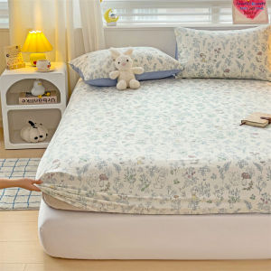 Dansunreve 1000TC Cotton Bedsheet Flower/Cartoon Mattress Cover Fitted Bed Sheet Super Single/Queen/King Fully Garterized Bedsheets Pillowcase