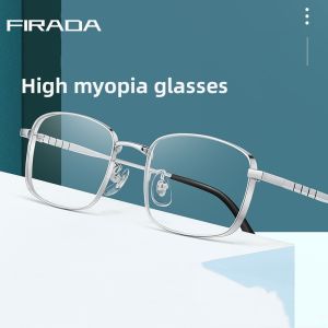 Firada 2023 แว่นตาแฟชั่น แว่นตาไทเทเนี่ยมบริสุทธิ์ สี่เหลี่ยมย้อนยุคกรอบ 03-P15303 สายตา ผู้ชาย และ ผู้หญิง