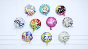 UMI 18 Inch Happy Birthday Balloon Round Star Helium Foil Globos For Boys Girls Kids Birthday Party Decorations Belon