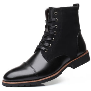 RUCHI Men Leather Boots Designer Winter Boots Men Casual Shoes Brand Snow Boots Men Designer Shoes Black Dress Shoes Plus Size 38-47 48