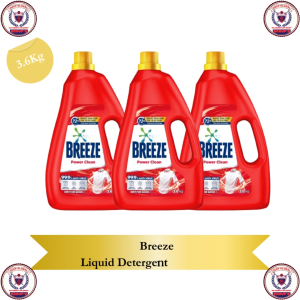 Breeze Power Clean Liquid Detergent 3 x 3.6Kg for Soft and Clean Clothes