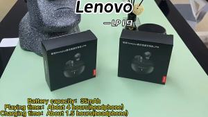 Lenovo LP19 Tws Bluetooth Earphone Wireless Earbuds Hifi Stereo Waterproof Intelligent Noise Canceling Mini With Microphone