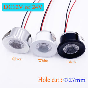 4/6/8pcs Indoor LED Mini Downlight 1W Dimmable Recessed Ceiling Light DC12V 24V Spot Lamp for Bedroom Cabinet Hole Cut :Φ27mm