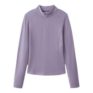 Cloudspace Winter Base Shirt Half Zipper Stand Collar Double Sided Flocking Slim Long Sleeve Thermal Leather T-Shirt for Women