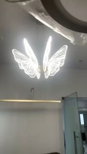 LED Nordic Crystal Wing Pendant Light Hotel Luxury Butterfly Chandelier Living Room Hanging Lamp Restaurant Fixtures