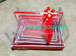 (box size jumbobukan mini) box+tutup model pita daun mini sepaket isi 4 pcs