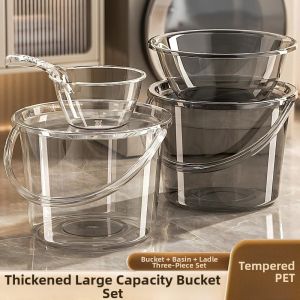 TEKANAI | Durable Transparent Plastic Bucket for Home and Dormitory Use