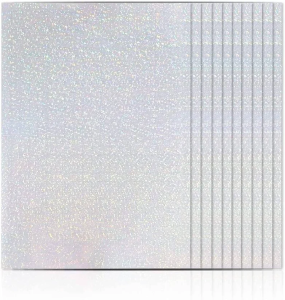 50 Sheets 4.1x2.9 Inches Self Adhesive Sand  Sparkle Little Dot Transparent Holographic Vinyl Overlay Sheets Laminate Stickers