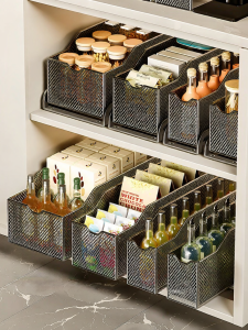 B&W | Multi-functional Kitchen Storage Solution Drawer Spice Rack Narrow Cabinet Under Sink