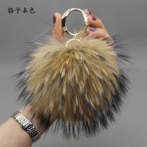 Qian Duoduo Classy Fox Fur Pompoms ปรับแต่งกระเป๋า Charms Super ขนาดใหญ่ Plush พวงกุญแจผู้หญิงแฟชั่นรองเท้าอุปกรณ์เสริม
