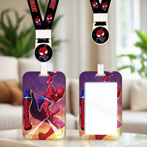 Spiderman Lanyard Card Holder Neck Strap School ID Card Kindergarten Pickup Card Access Control Card Protective Shell