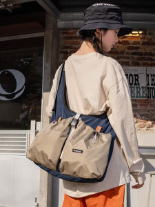 across Large Capacity Casual Fitness Commuter Single Shoulder Backpack Mens Lightweight Travel Crossbody Bag Street Trend Polyester