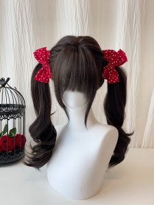 Long Curl Wig Women Full Head Cover 65cm Double Tail Princess Lolita Soft Girl Style Synthetic High Temperature Fiber Hair