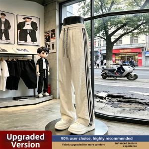 American Three Stripe Ice Silk Quick-Dry Mens Thin Summer Outdoor Sport Cargo Pants