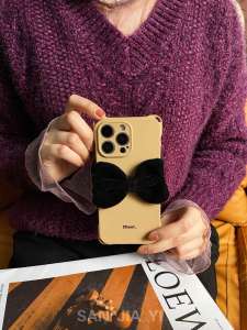 High-End Butterfly Knot Mate70 Four-Corner Hole Mobile Phone Case 16Promax Crossbody Lanyard Pura70 Compatible with Honor 200  12 Xiaomi 15/14 Anti-Fall Wrist Protection Huawei Nova13 New Model