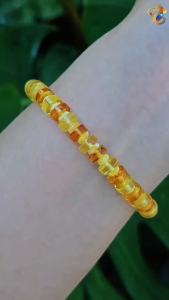 Collection Grade Duo Bao Colorful Amber Abacus Rondelle Bracelet