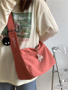 INS Style Minimalist Easiest for Match Solid Color Single-Shoulder Bag Female Japanese Style Harajuku Neutral Vintage Street Shot Students Crossbody Bag Male Fashion