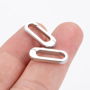 Polished Stainless Steel Oval Spring Buckle Jewelry diy Accessories Clasps Handmade Necklace Bracelet Lock