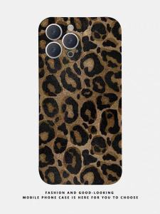 Brown Fashion Leopard Print Phone Case for Xiaomi 17 pro Max Full Cover Protection Anti-Fall Womens Style Compatible with 15 14 pro 13 Civi 5 pro 4 Civi 39 10 11 pro 11 Ultra
