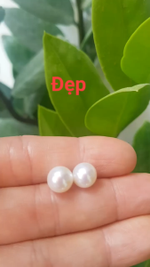 Đôi Bông Ngọc Trai Cao Cấp Bóng Đẹp Cặp Bông tai màu Trắng Bóng size 8mm vừa đẹp Nữ Bọc Vàng đeo lên tay vừa đẹp vừa sang chỉ có 1980k ạ