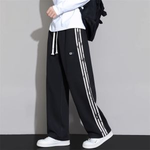 ROMON | Romon Mens Casual Pants Spring Autumn 2025 New Trendy Brand Wide Leg Straight Cut Loose Long Trousers Youthful Vitality Style