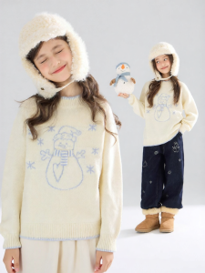 MUCMUKN | 100% Wool Anti-Pilling Thermal Merino Snowman Jacquard Sweater