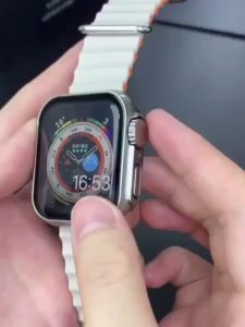 \\\"CHANGE TO ULTRA\\\" COVER GLASS CASE WATCH - SERIES 4 5 6 7 8 9 SE | SIZE 40mm 41mm 44mm 45mm | tempered glass case pelindung layar cover