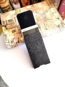 Durable Mens Phone Waist Bag with Magnetic Buckle Leather Belt Business Style Vertical Crossbody Sling for Elderly