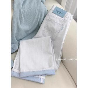 กางเกงยีนส์ขากว้างเอวสูง ทรงตรง ทรงหลวม ทรงสลิม แฟชั่นฤดูร้อน สำหรับผู้หญิง ไซส์ใหญ่ กางเกงยีนส์ทรงสลิมฟิต