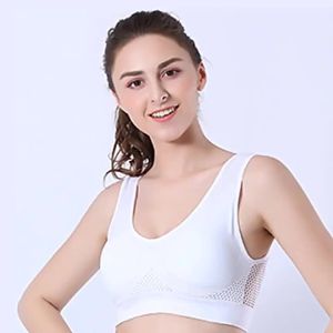 New Plus Size Hollow Mesh Sports Bra for Women Wireless Shockproof Yoga Running Sports Bra