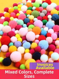 Elastic Furry Pom Poms Colorful Decorative Materials